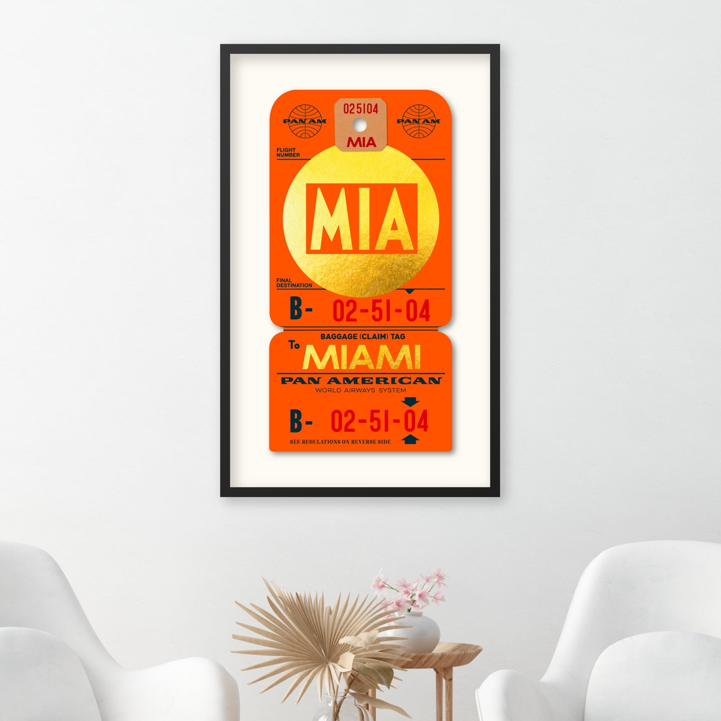 PAN AM GOLD MIAMI LUGGAGE TAG