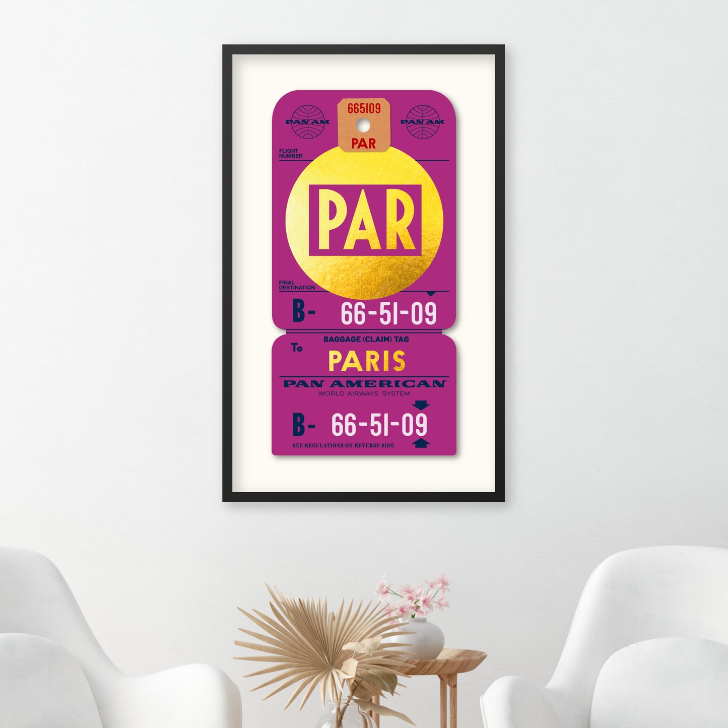 PAN AM GOLD PARIS LUGGAGE TAG