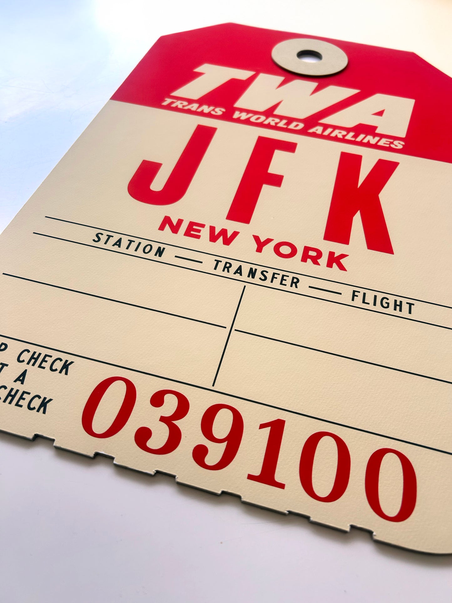TWA ‘JFK’ LUGGAGE TAG
