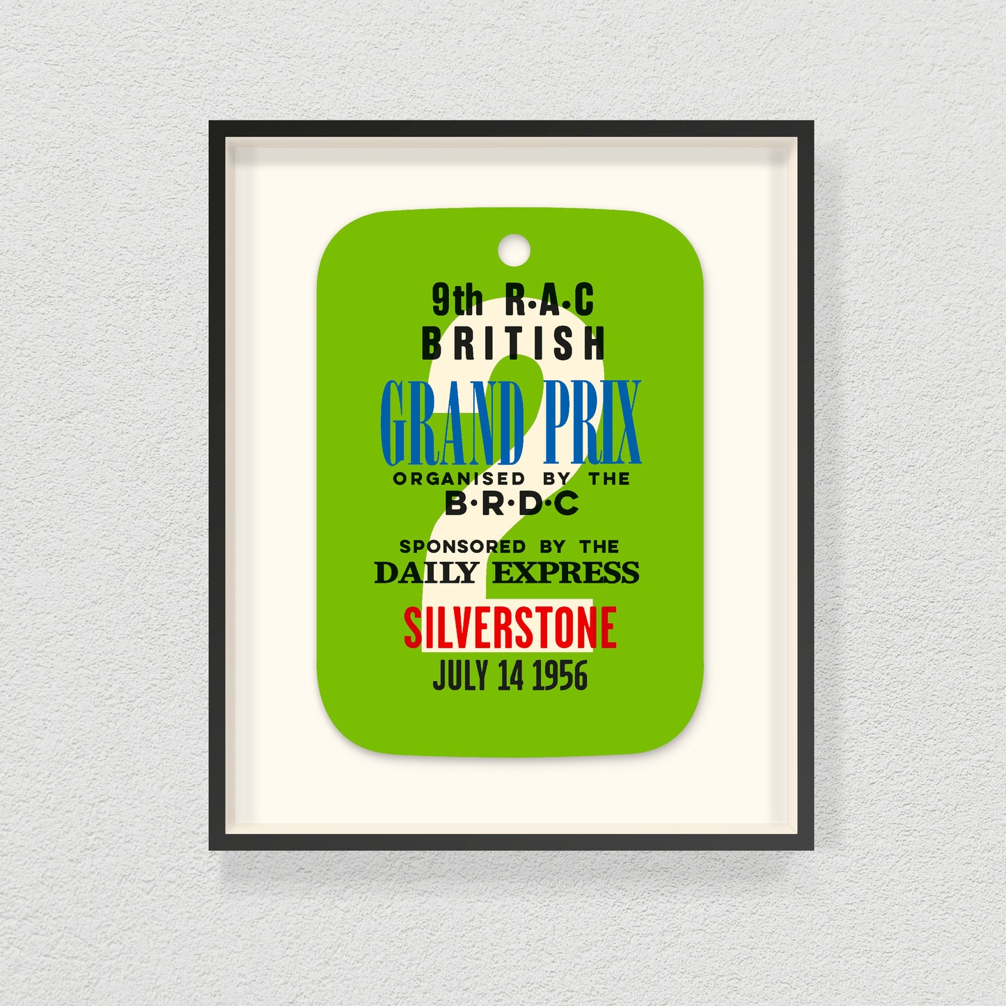 1956 SILVERSTONE F1 GRAND PRIX DAILY EXPRESS ENTRY TAG