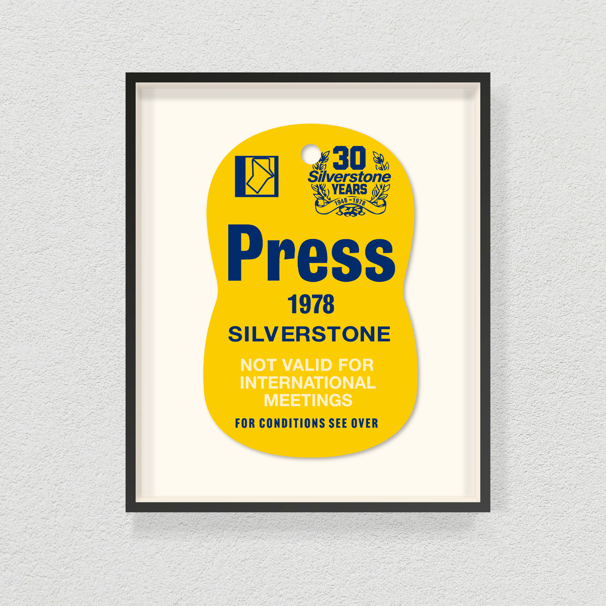 1978 SILVERSTONE PRESS PASS TAG