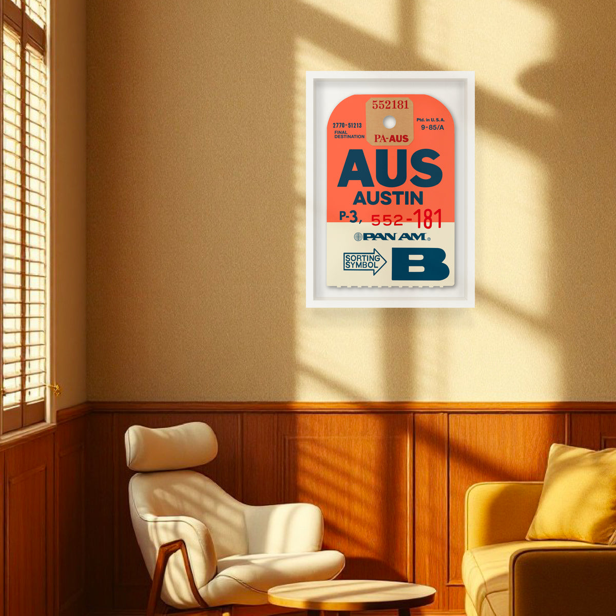 PAN AM ‘AUSTIN’ LUGGAGE TAG
