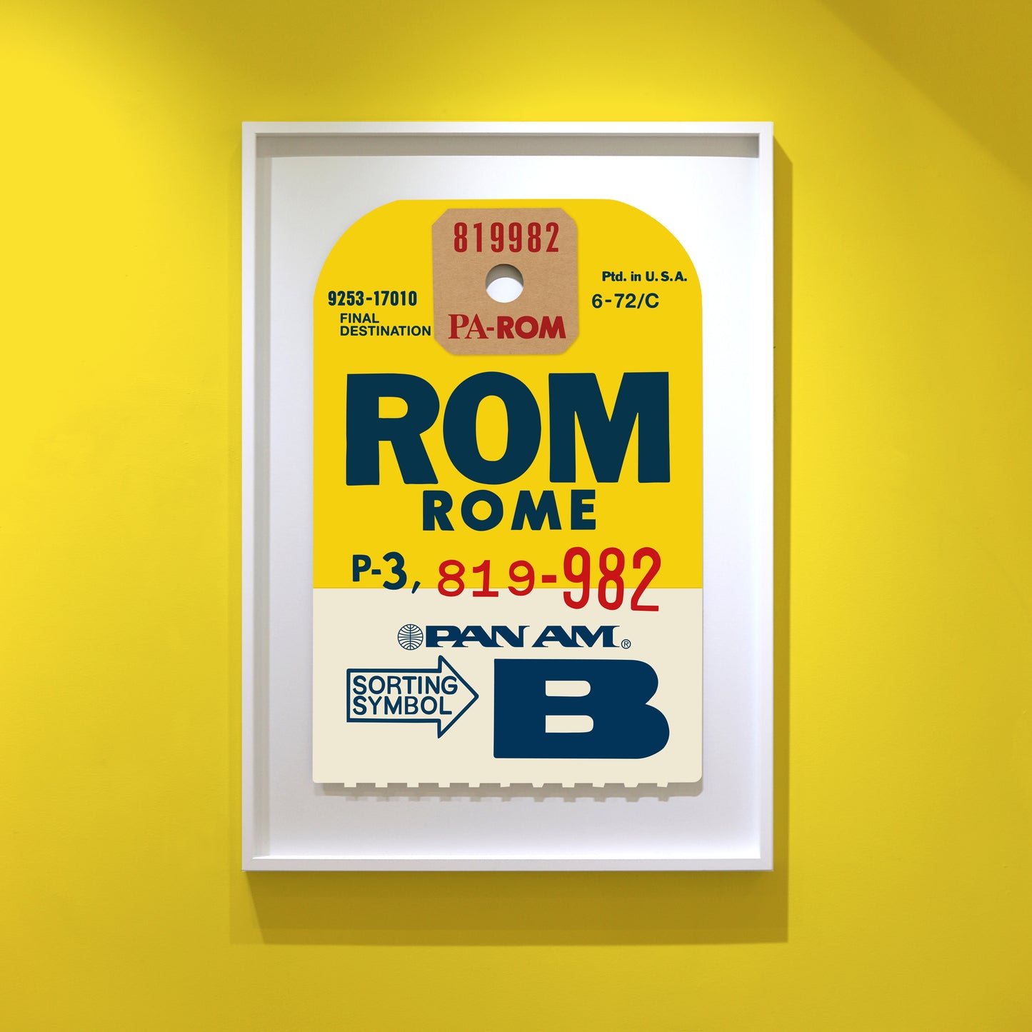 PAN AM ‘ROME’ LUGGAGE TAG