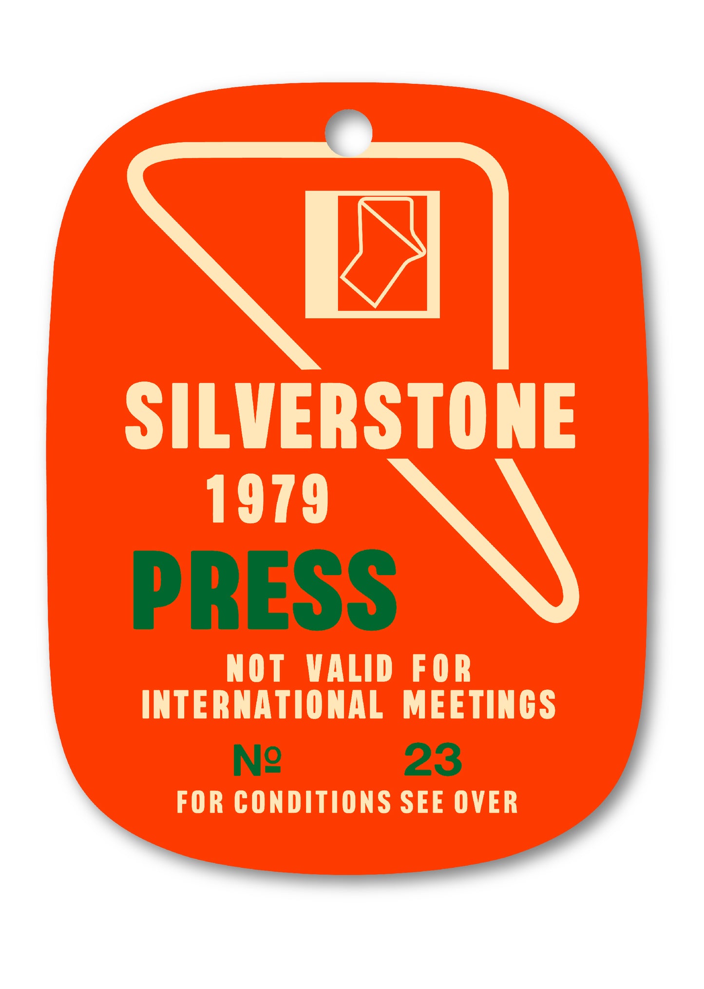 1979 SILVERSTONE PRESS PASS TAG