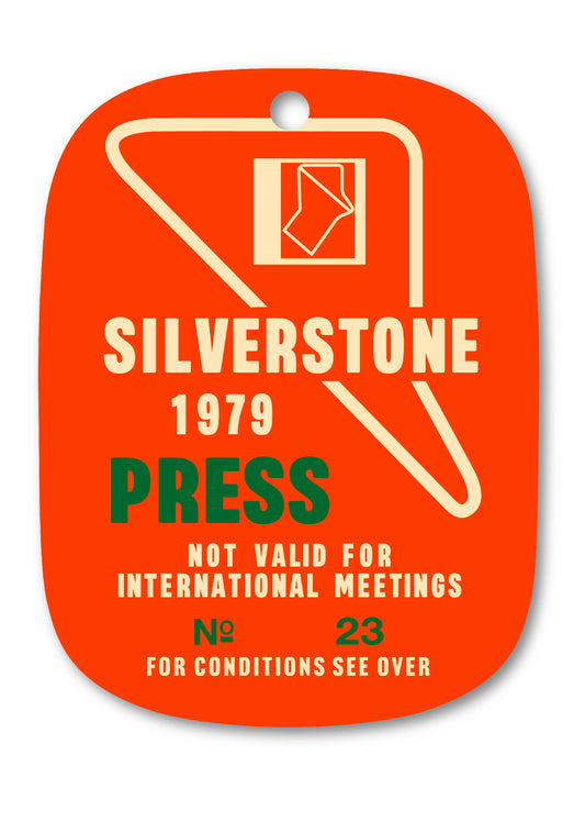 1979 SILVERSTONE PRESS PASS TAG