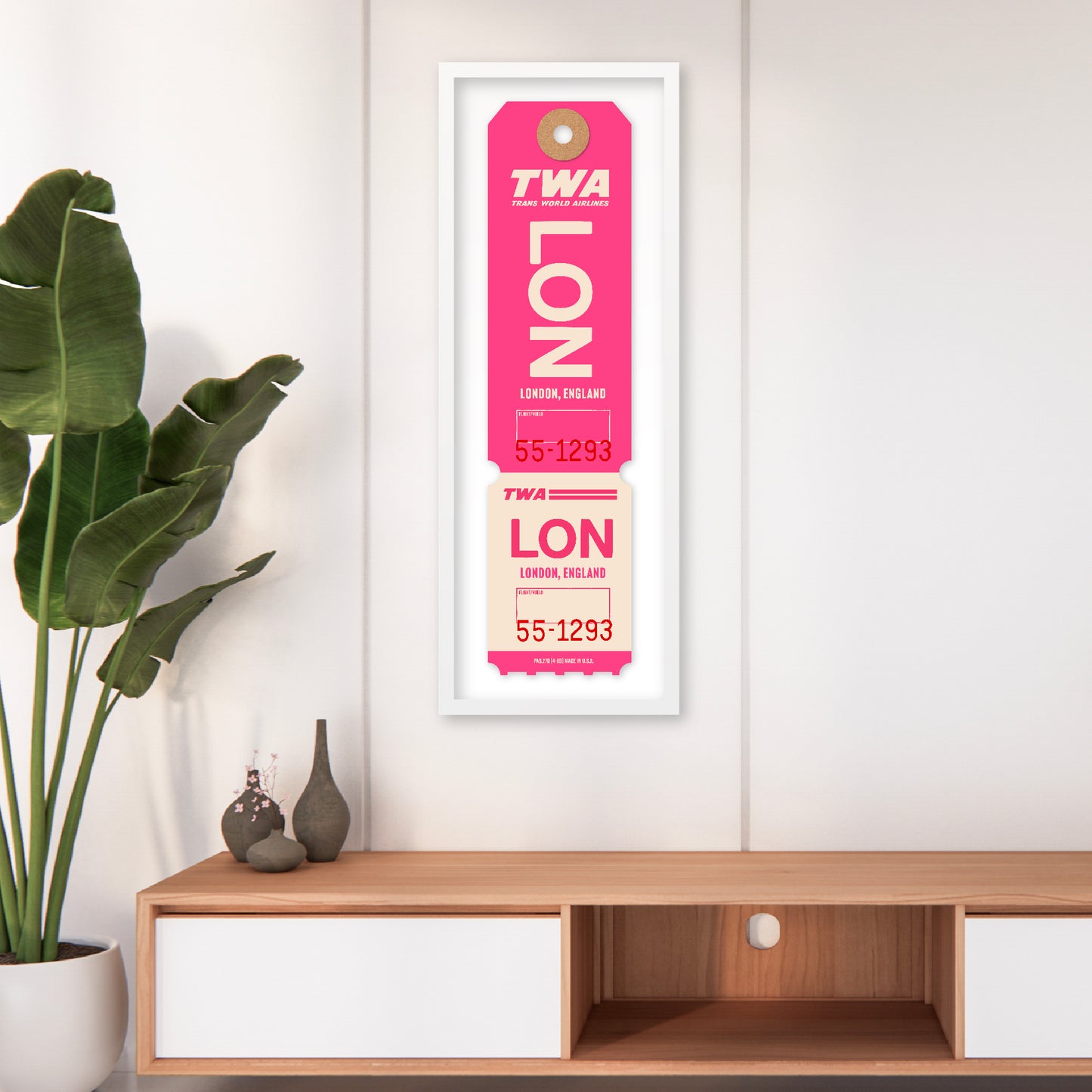 TWA ‘LONDON’ LUGGAGE TAG