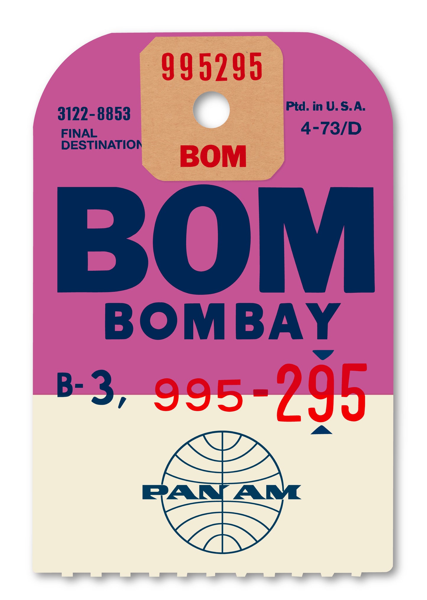 PAN AM ‘BOMBAY’ LUGGAGE TAG