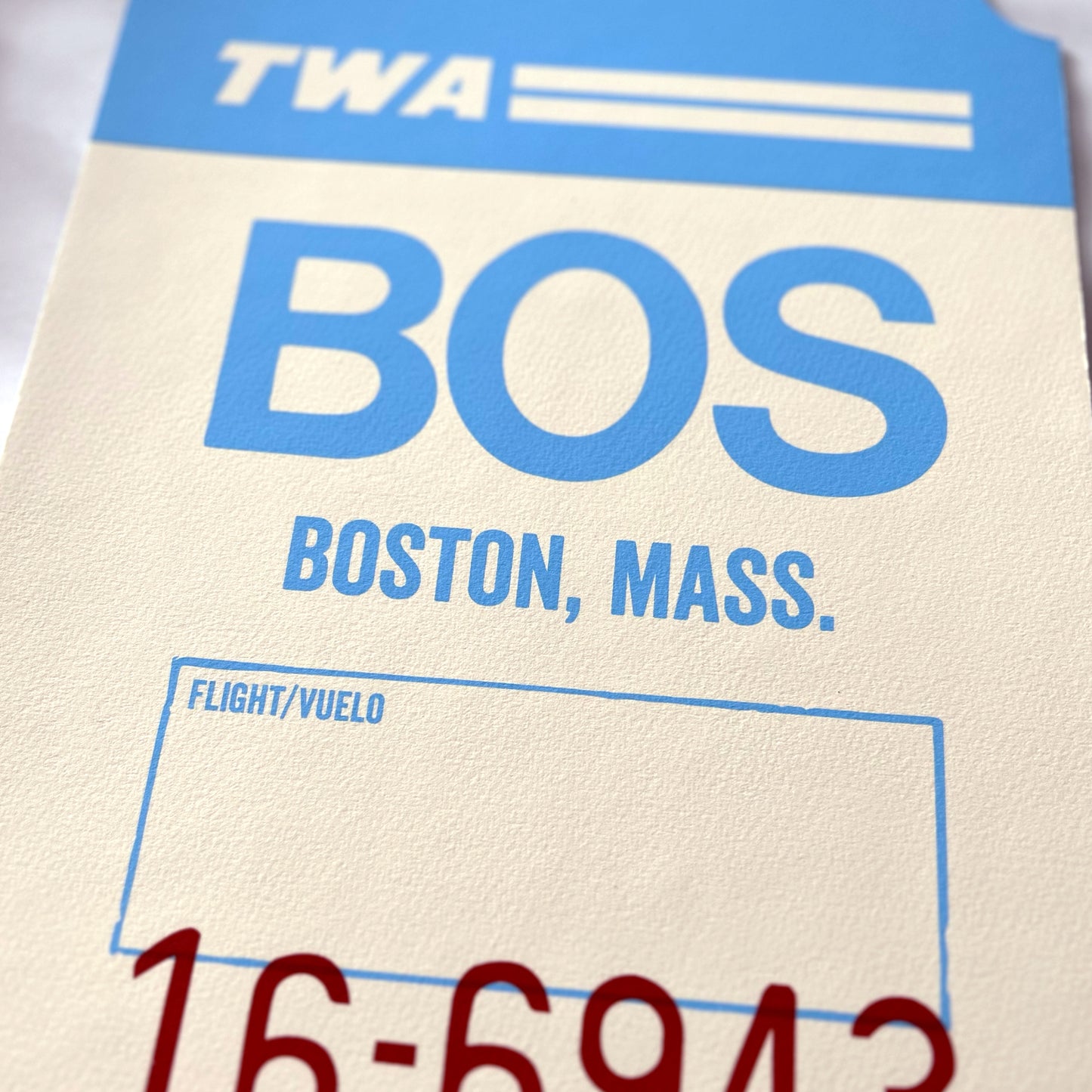 TWA ‘BOSTON’ LUGGAGE TAG