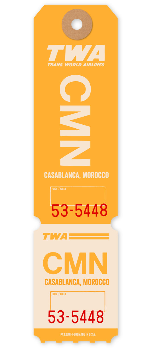 TWA ‘CASABLANCA’ LUGGAGE TAG