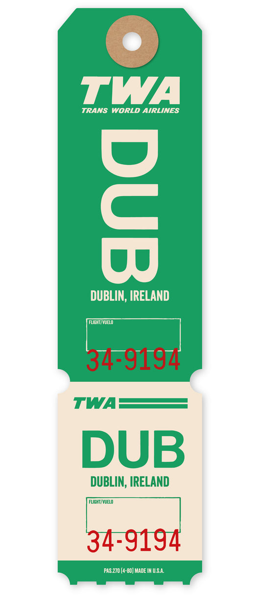 TWA ‘DUBLIN’ LUGGAGE TAG