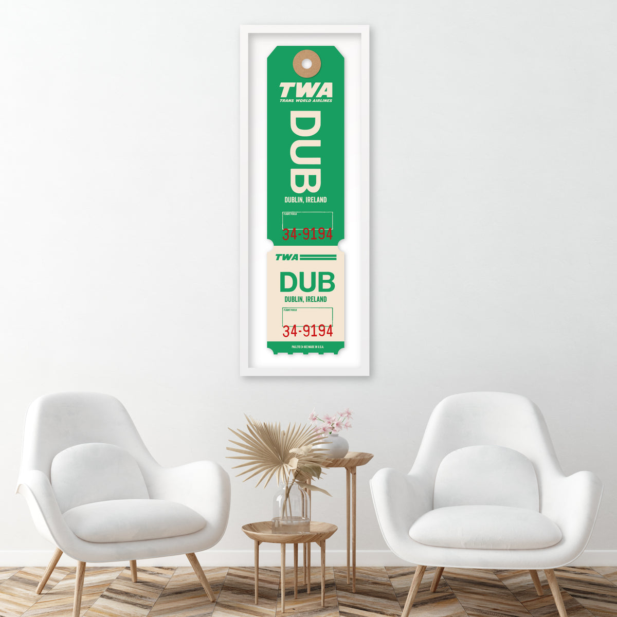 TWA ‘DUBLIN’ LUGGAGE TAG