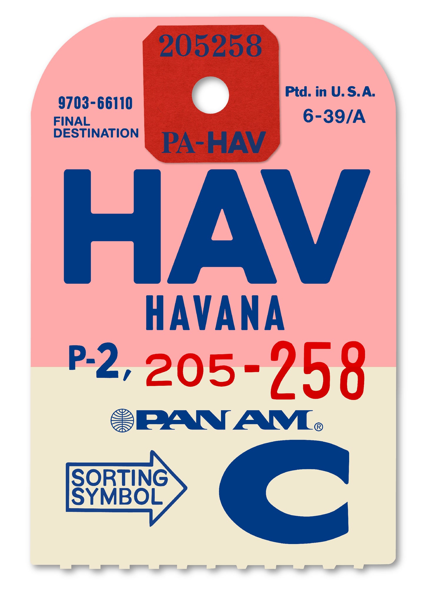 PAN AM 'HAVANA' LUGGAGE TAG