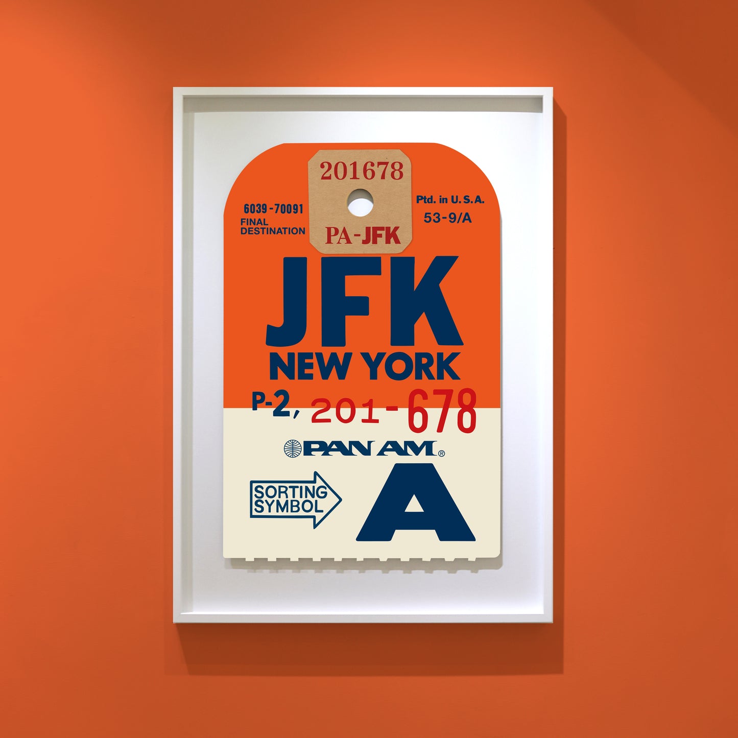 PAN AM ‘JFK’ LUGGAGE TAG (ORANGE)