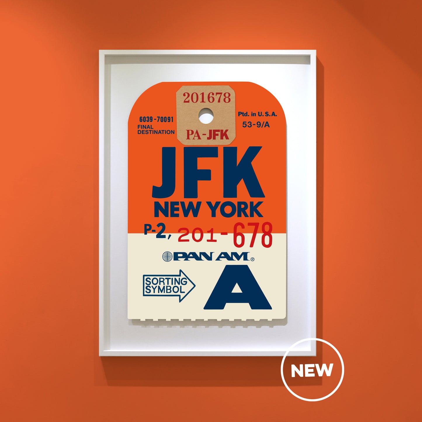 PAN AM ‘JFK’ LUGGAGE TAG (NEW ORANGE)