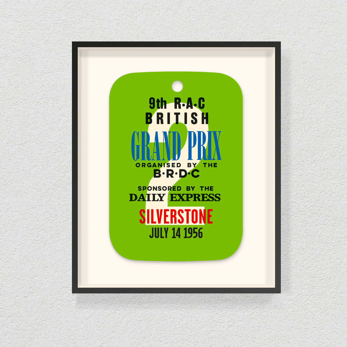 1956 SILVERSTONE F1 GRAND PRIX DAILY EXPRESS ENTRY TAG