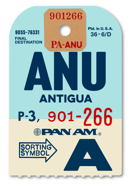 PAN AM ‘ANTIGUA’ LUGGAGE TAG