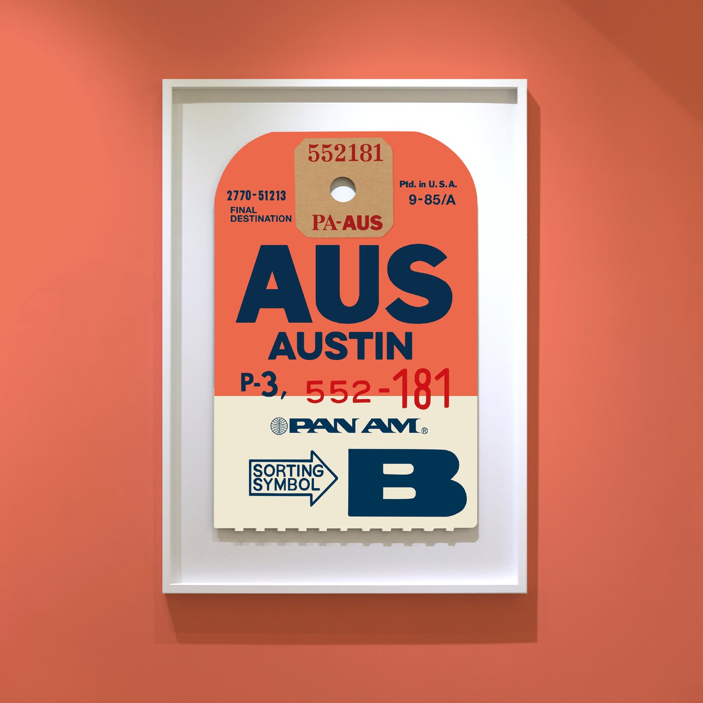 PAN AM ‘AUSTIN’ LUGGAGE TAG