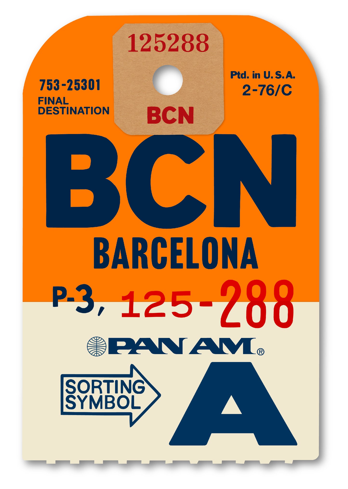 PAN AM ‘BARCELONA’ LUGGAGE TAG