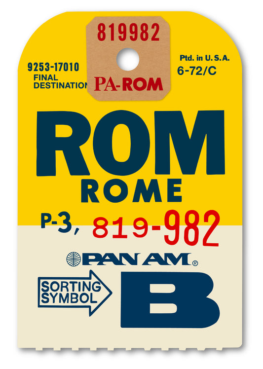 PAN AM ‘ROME’ LUGGAGE TAG