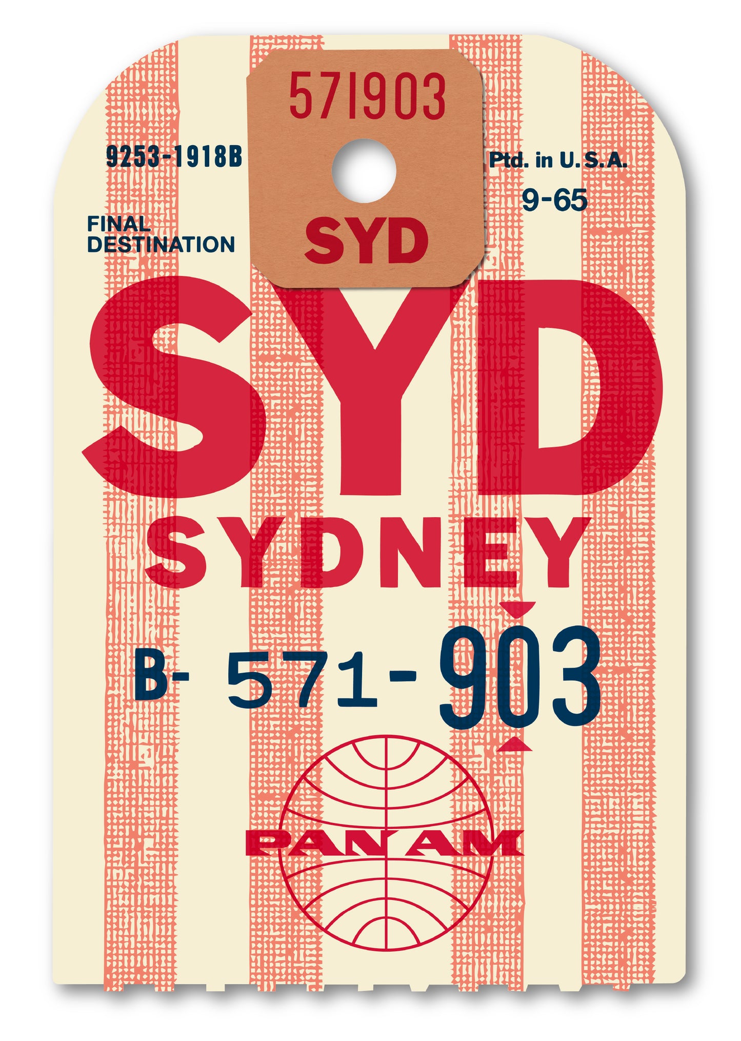 PAN AM ‘SYDNEY’ LUGGAGE TAG