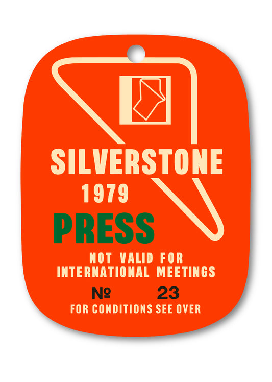 1979 SILVERSTONE PRESS PASS TAG