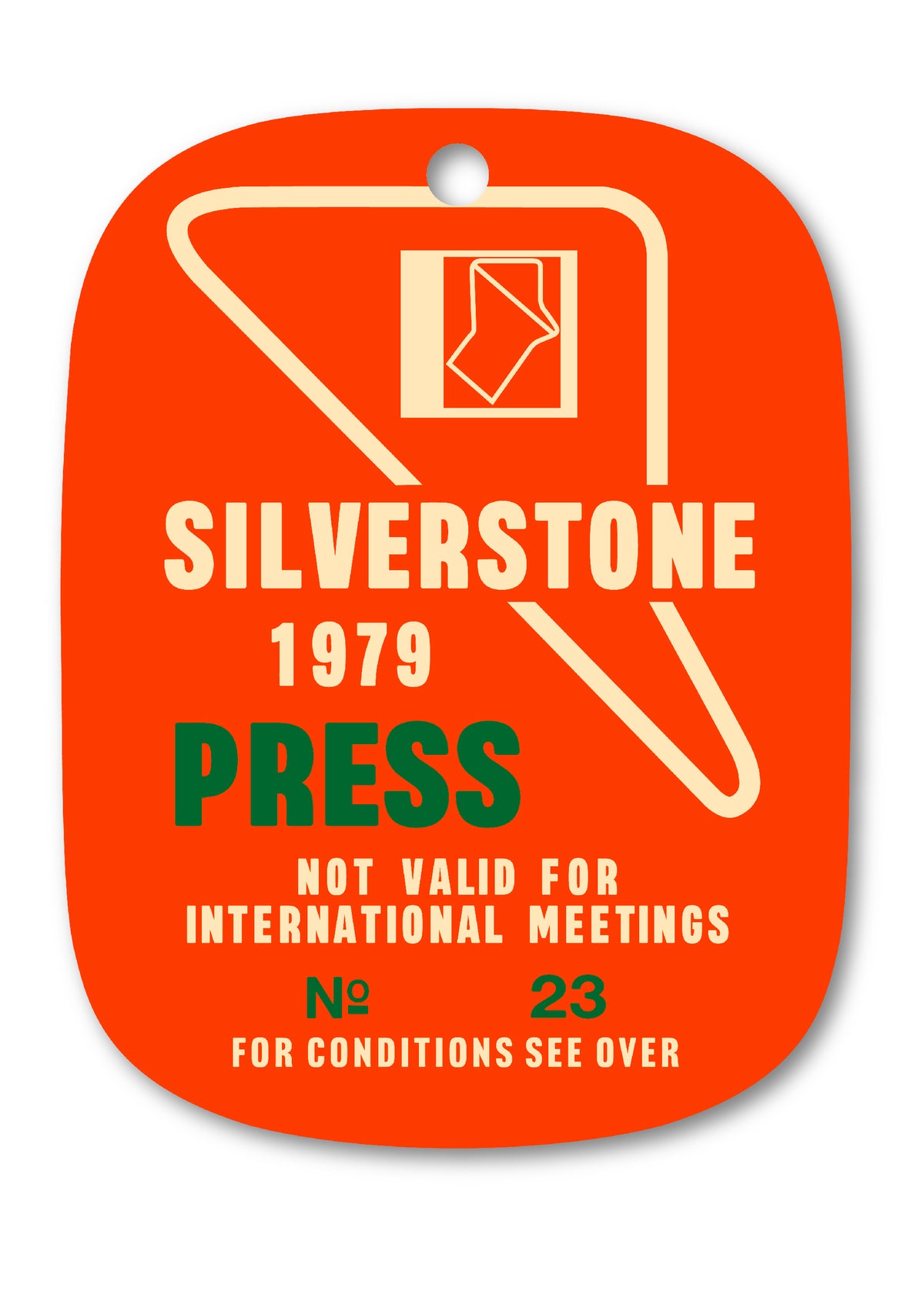 1979 SILVERSTONE PRESS PASS TAG