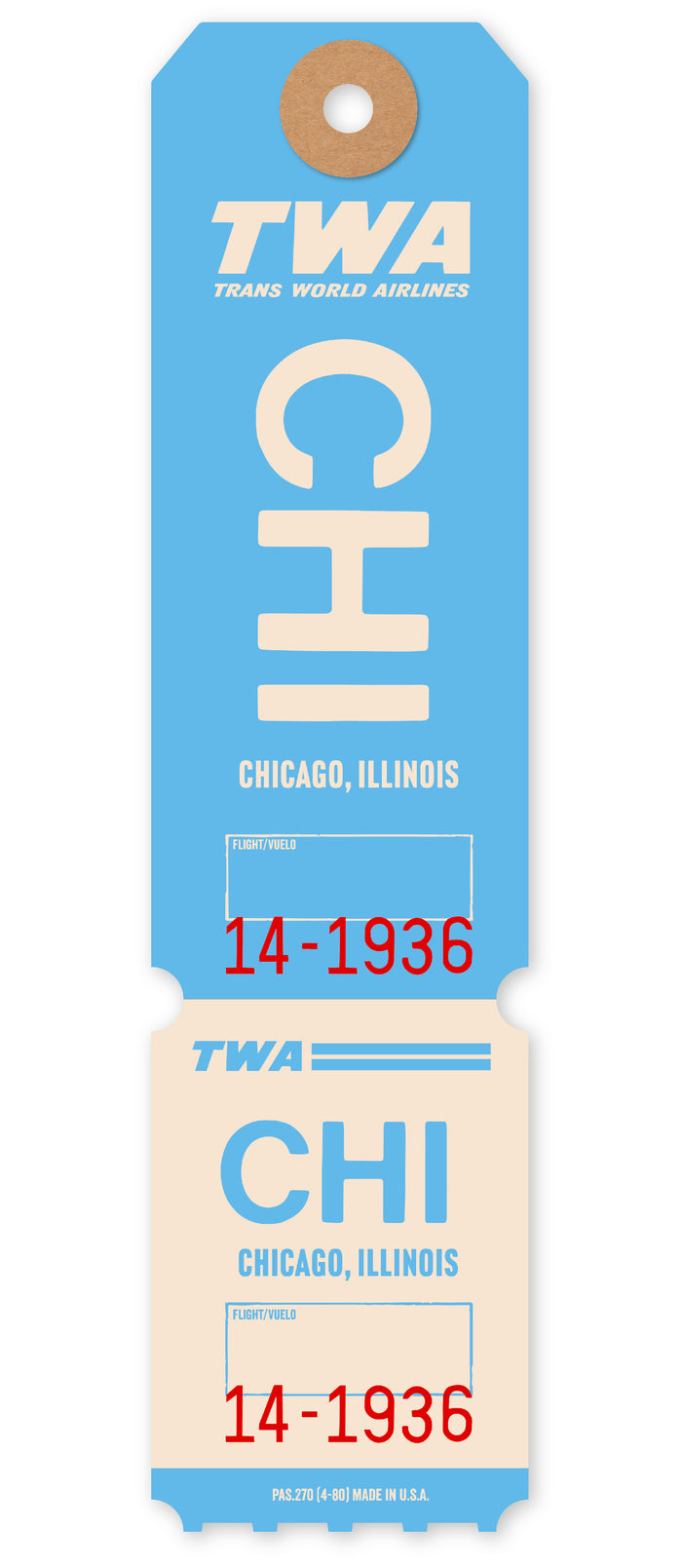TWA ‘CHICAGO’ LUGGAGE TAG