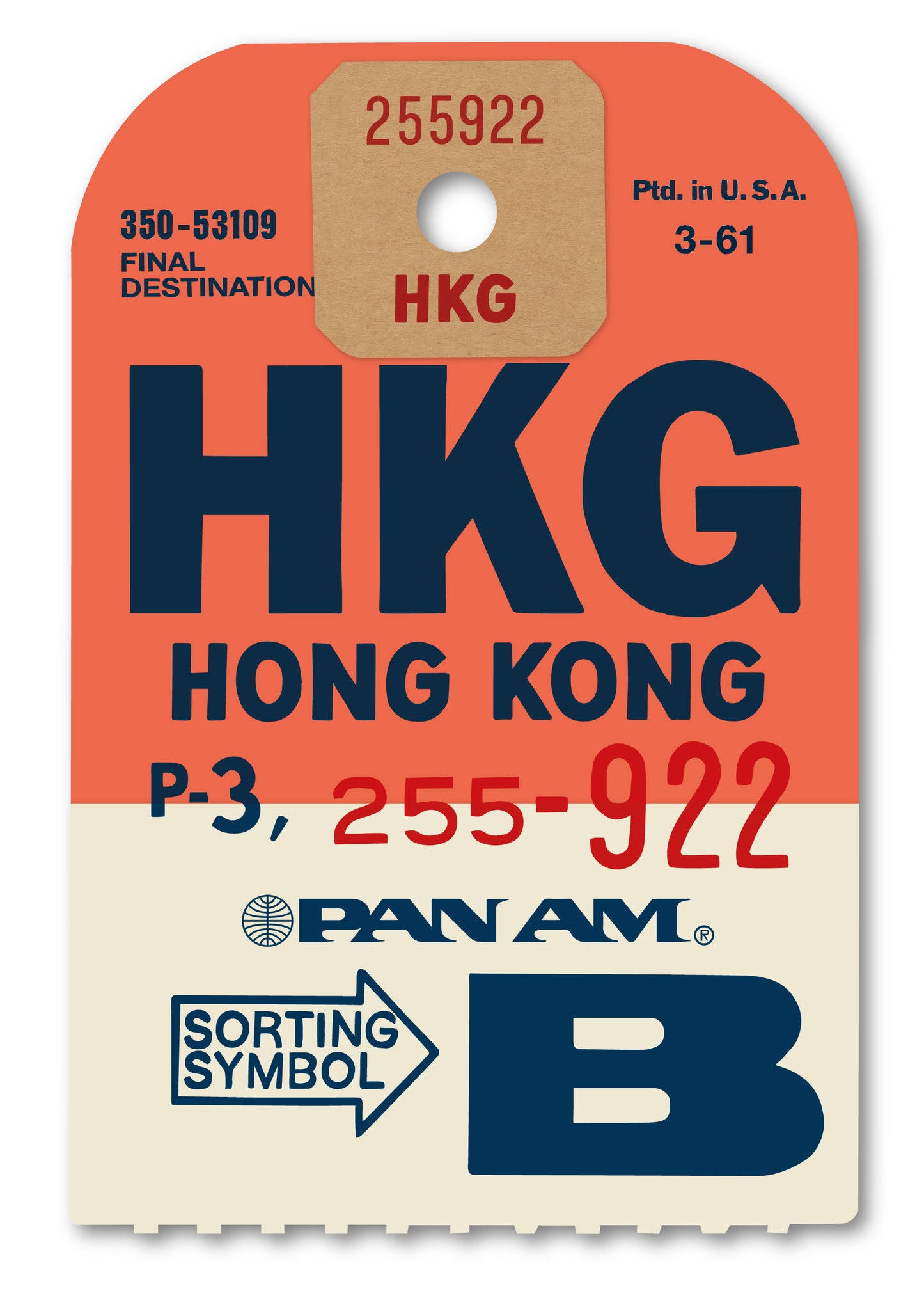 PAN AM ‘HONG KONG’ LUGGAGE TAG